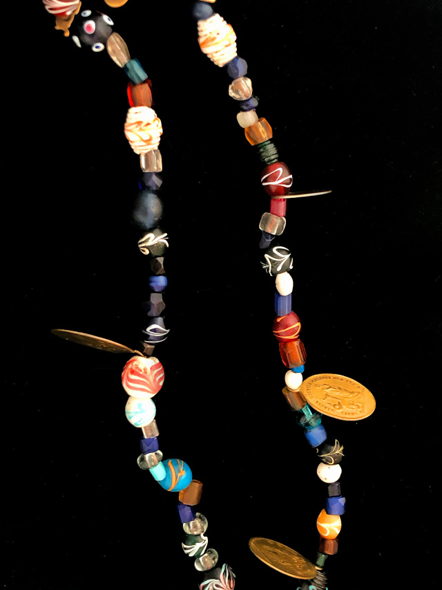 19th century Bolivia rosario necklace with glass Murano beads 