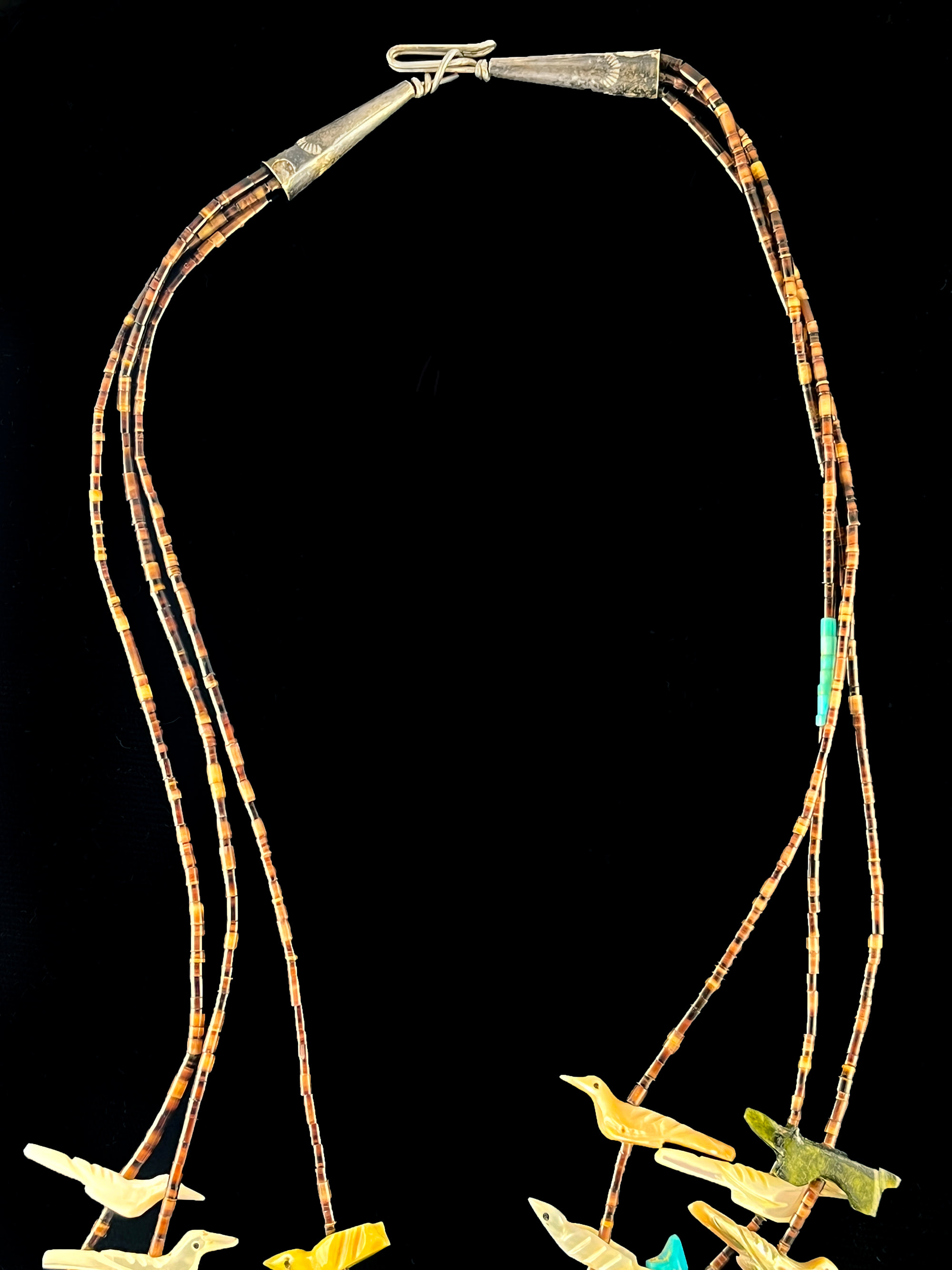 Zuni vintage fetish necklace, three strands